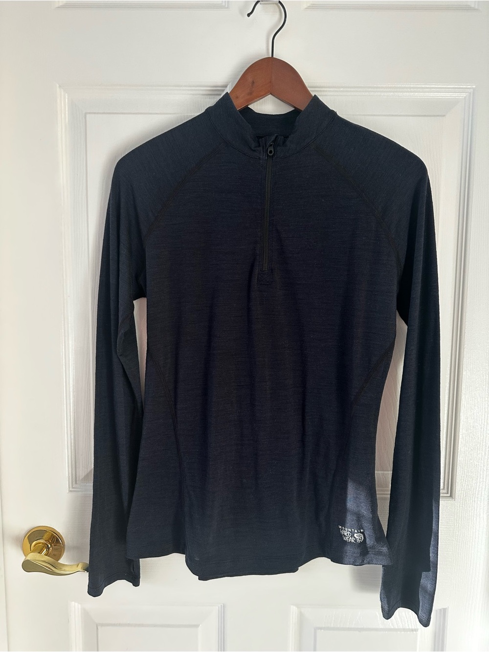 Mountain Hardwear Merino Wool Blend Base Layer Half-Zip Size M Navy READ NOTES